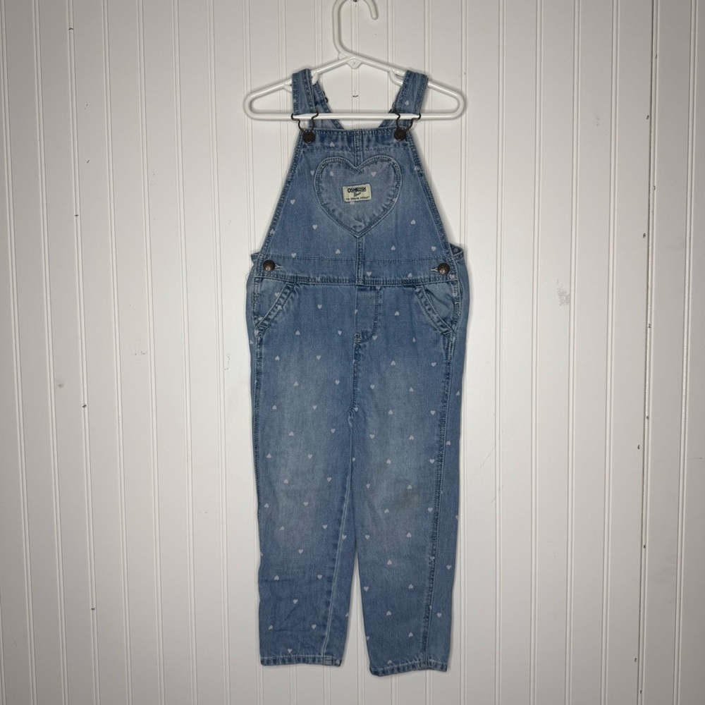 Oshkosh Classic Overalls with Heart Print Size 4T